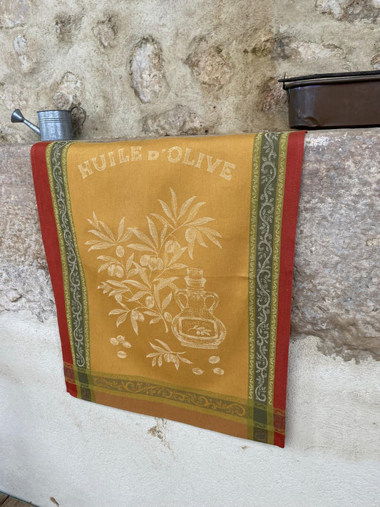 L'Ensoleillade Jacquard Tea Towel: "Olive" Curry