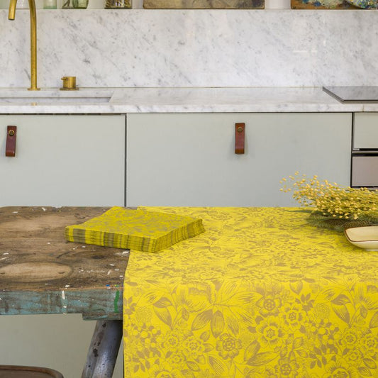 Le Jacquard Francais Small Nomad Tablecloth "Osmose" Pollen Yellow
