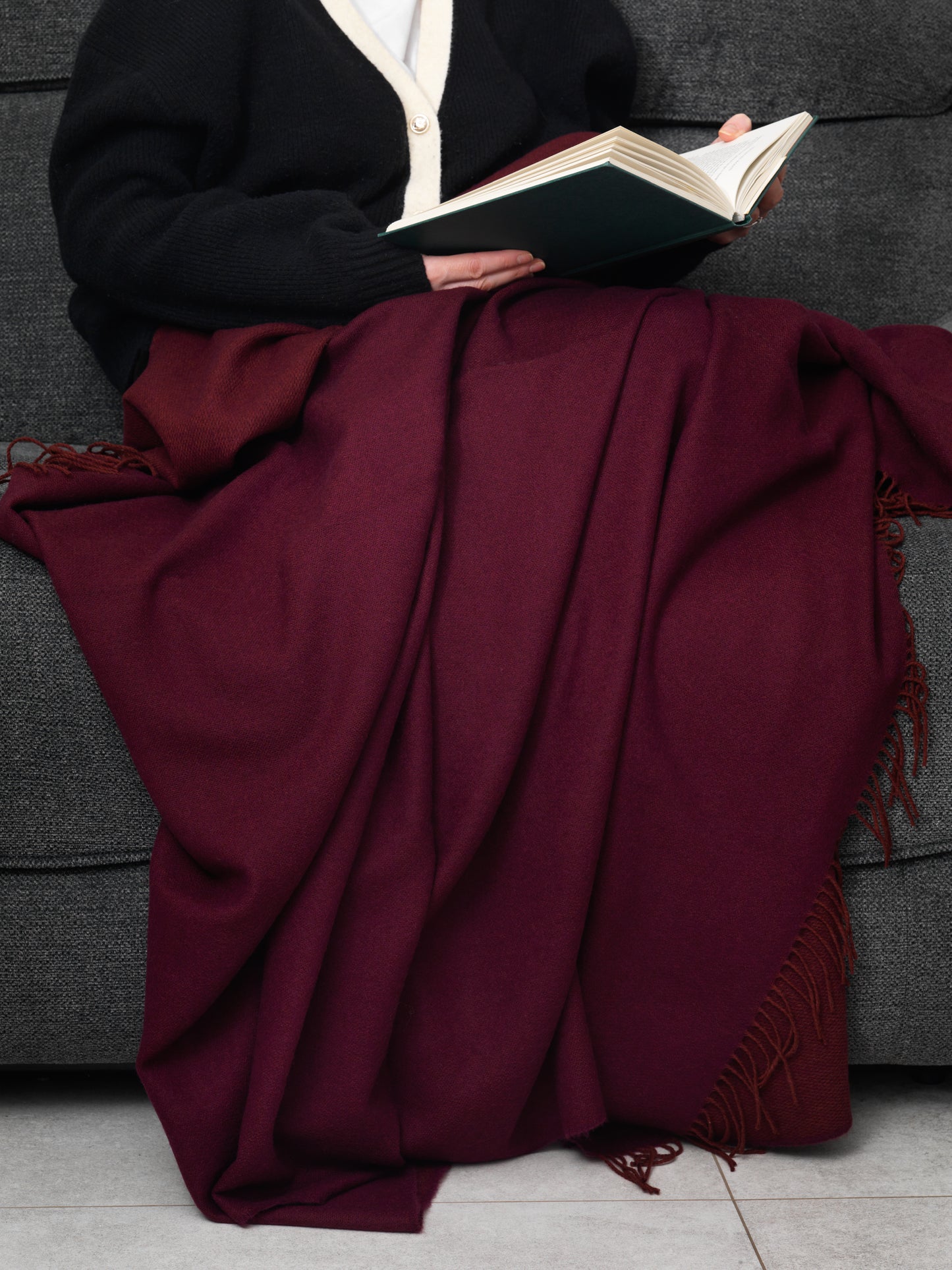 McNutt Supersoft Merino Lambswool Throw "Oxblood"