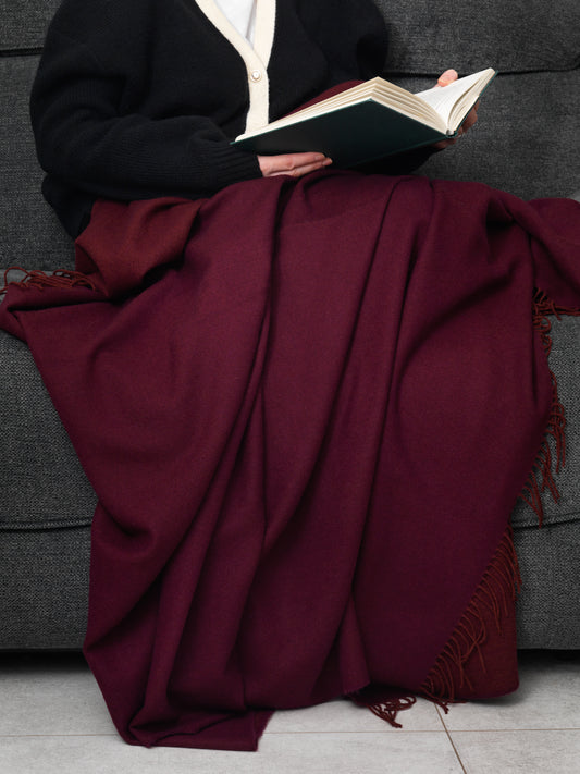 McNutt Supersoft Merino Lambswool Throw "Oxblood"