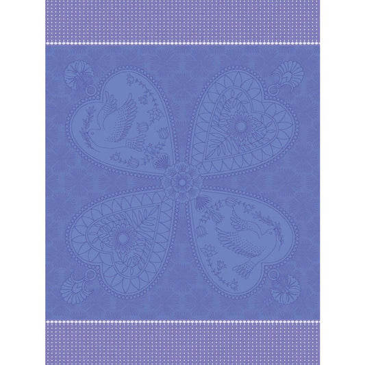 Le Jacquard Français Tea Towel "Peace & Love" Blue