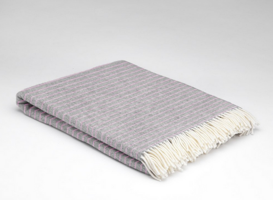 McNutt Supersoft Merino Lambswool Throw "Pearl Grey Dash"