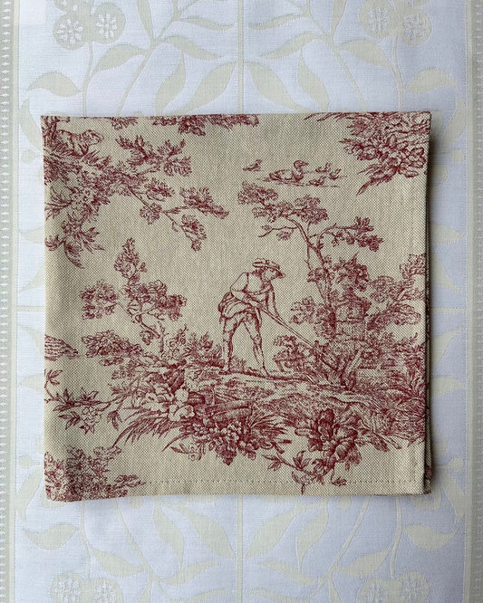 L'Ensoleillade Jacquard Napkin: "Petit Trianon" Pink