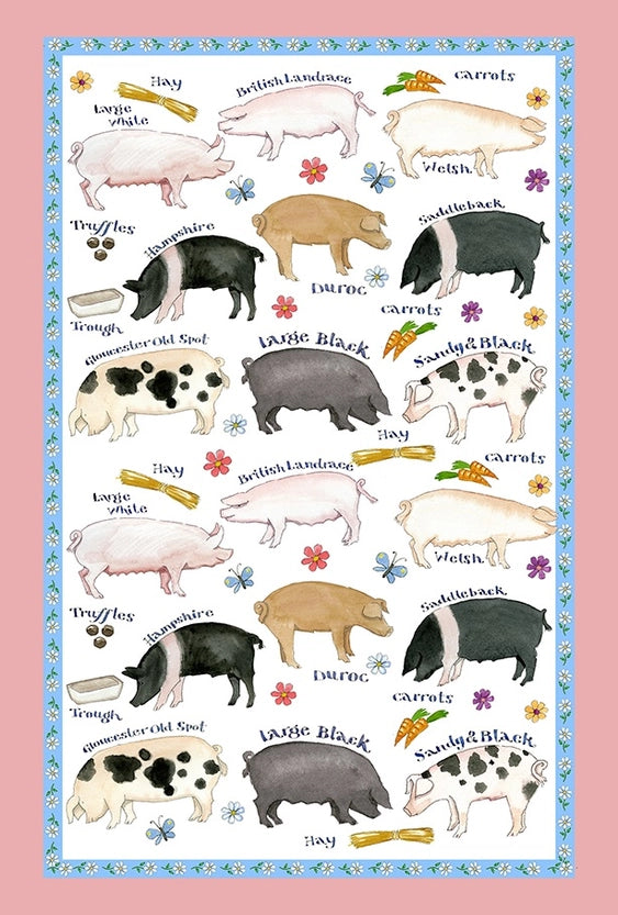Tea Towel "Pig Breeds"