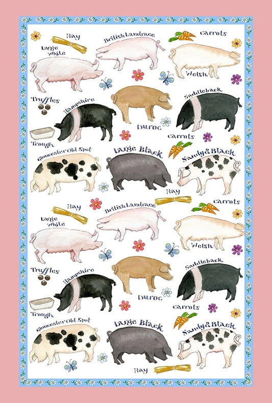 Tea Towel "Pig Breeds"
