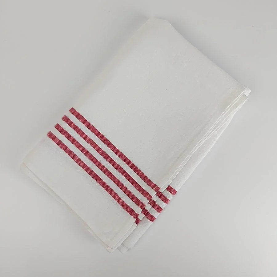 Tea Towel (Linen) "Red Stripes"