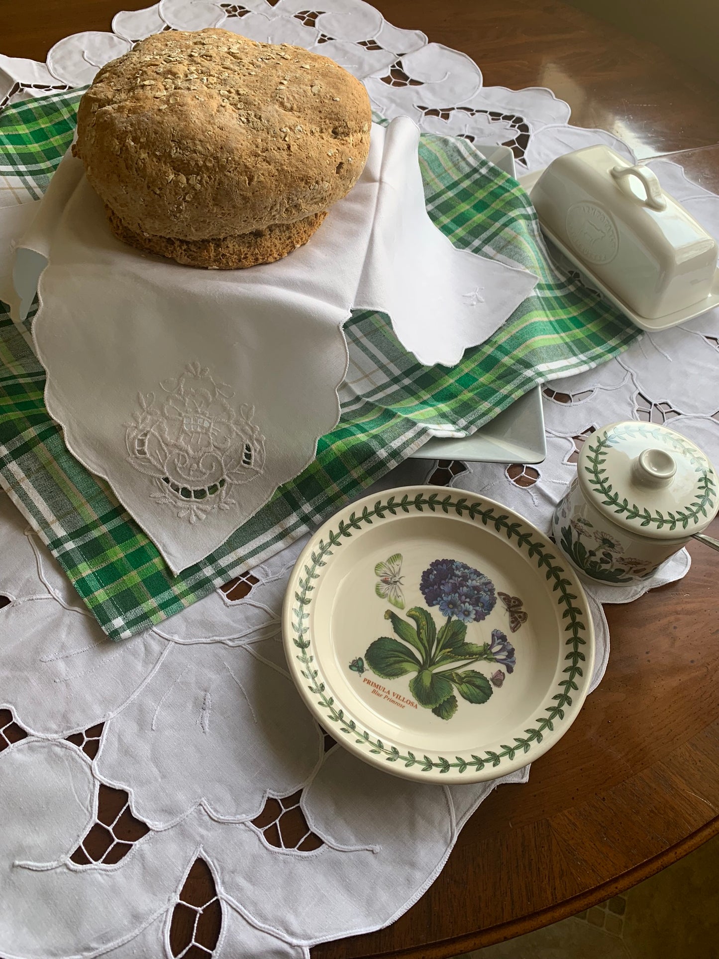 Hot Roll Cover / Bread Wrap - White Cutwork