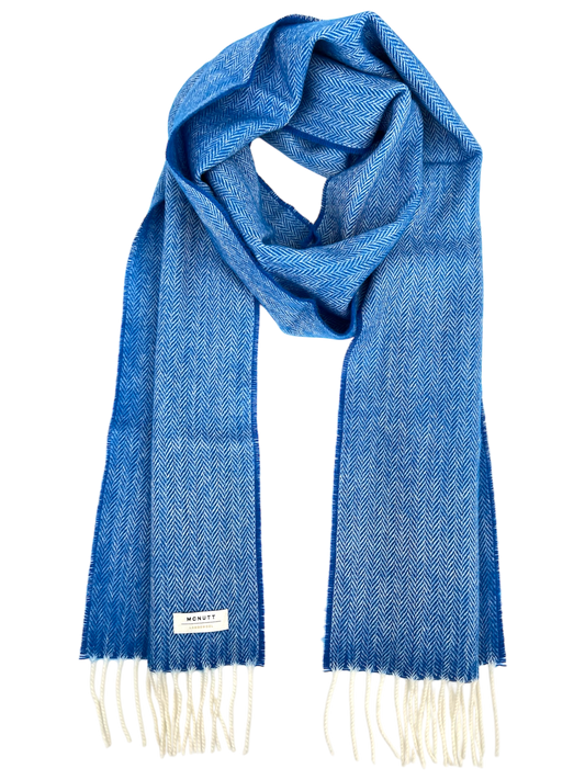 McNutt Lambswool Scarf - Royal Herringbone