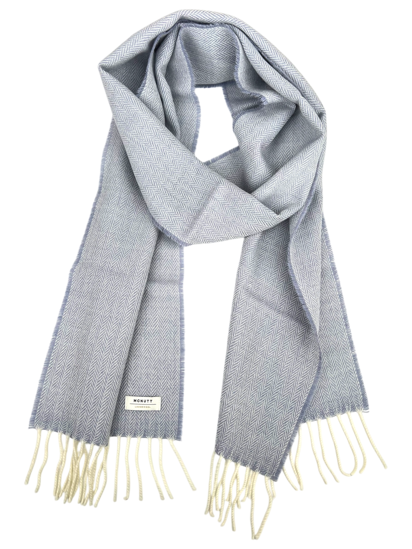 McNutt Lambswool Scarf - Smoke Herringbone