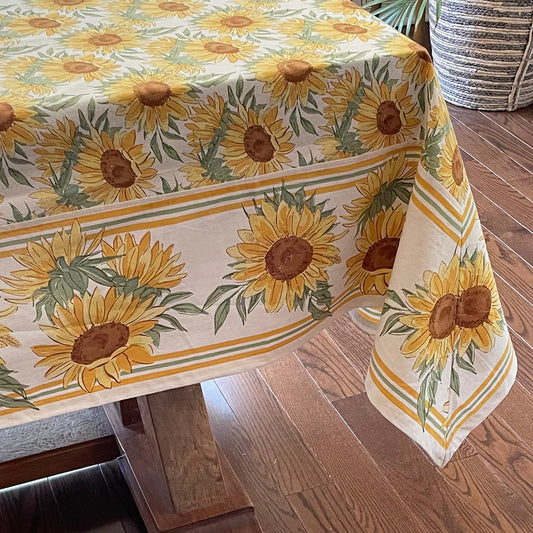 Cotton Tablecloth: "Sunflowers"
