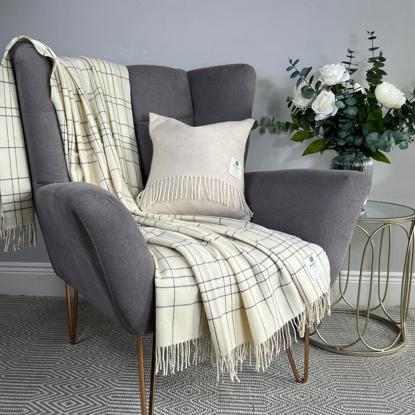 McNutt Supersoft Merino Lambswool Throw "Ice Maze"