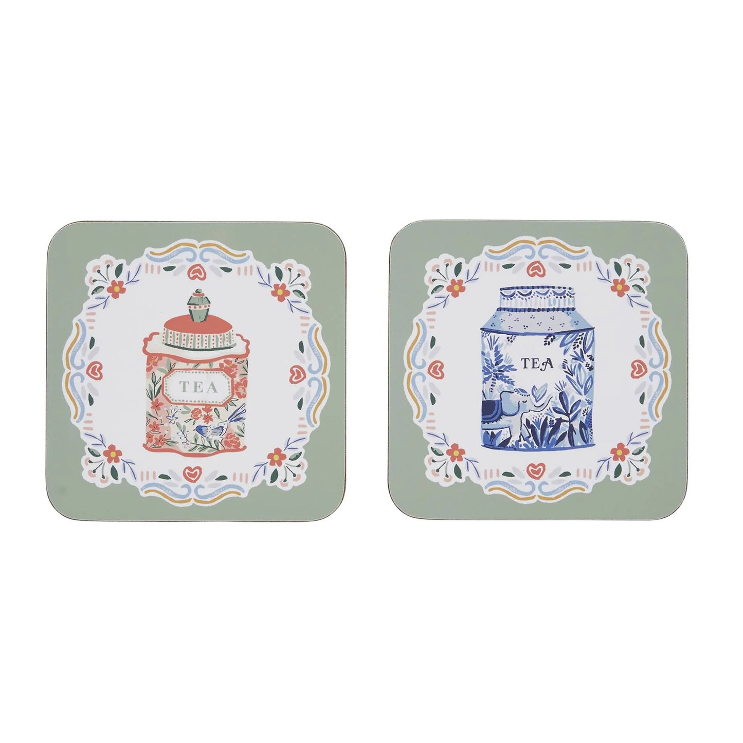 Cork-Backed Coasters "Tea Tins"