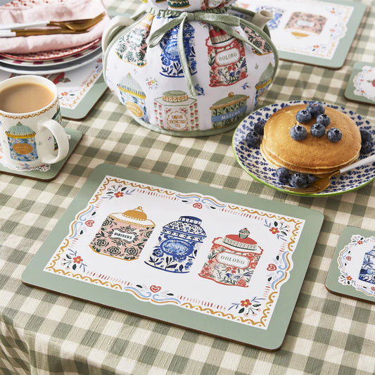 Cork-Backed Placemats "Tea Tins"