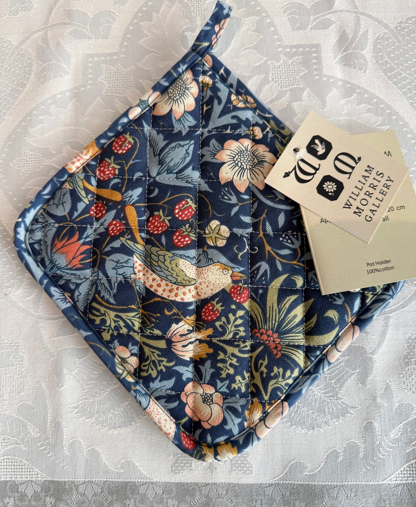 Pot Holder William Morris "Strawberry Thief Indigo"
