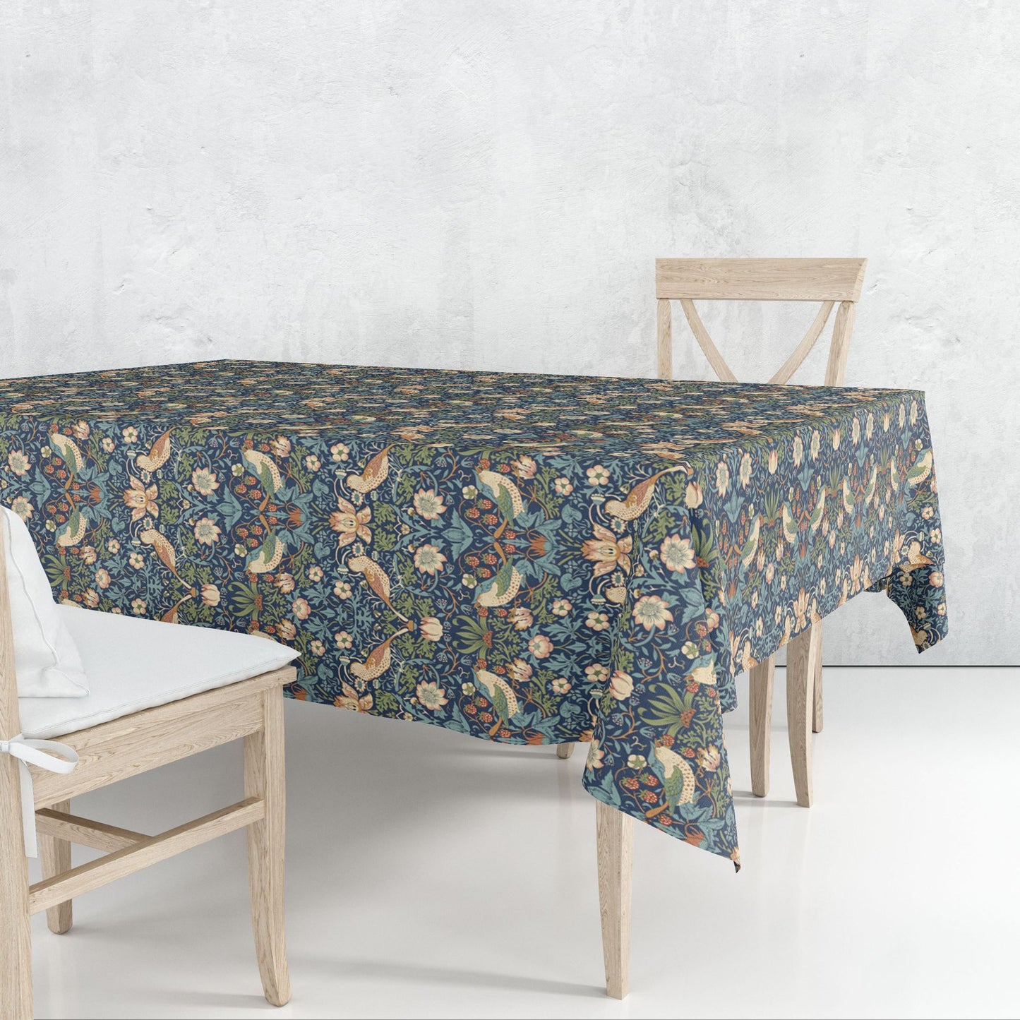 William Morris Strawberry Thief Indigo Tablecloth