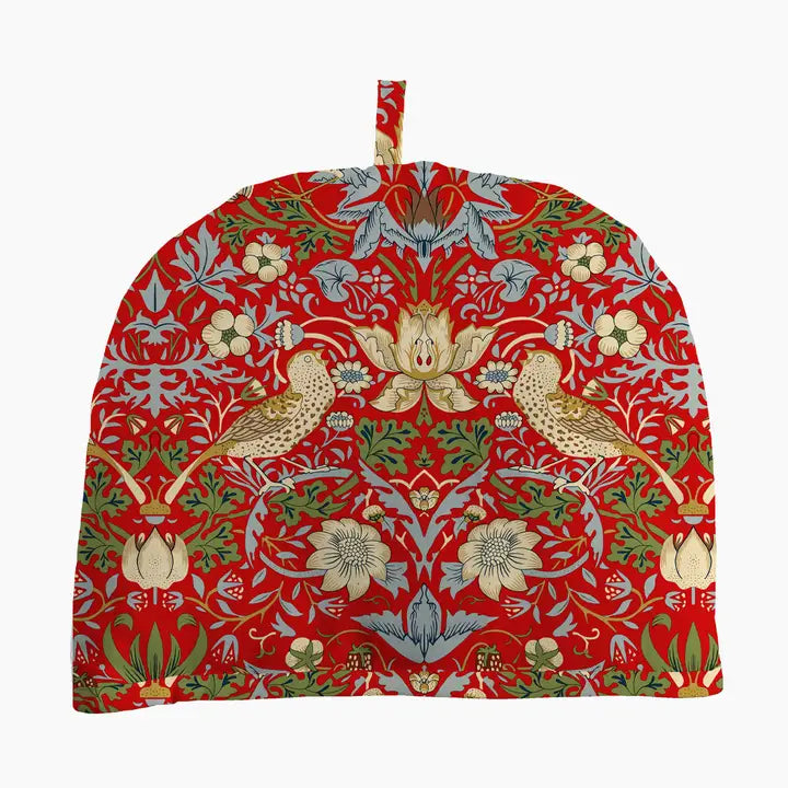 Tea Cozy William Morris "Strawberry Thief" Red