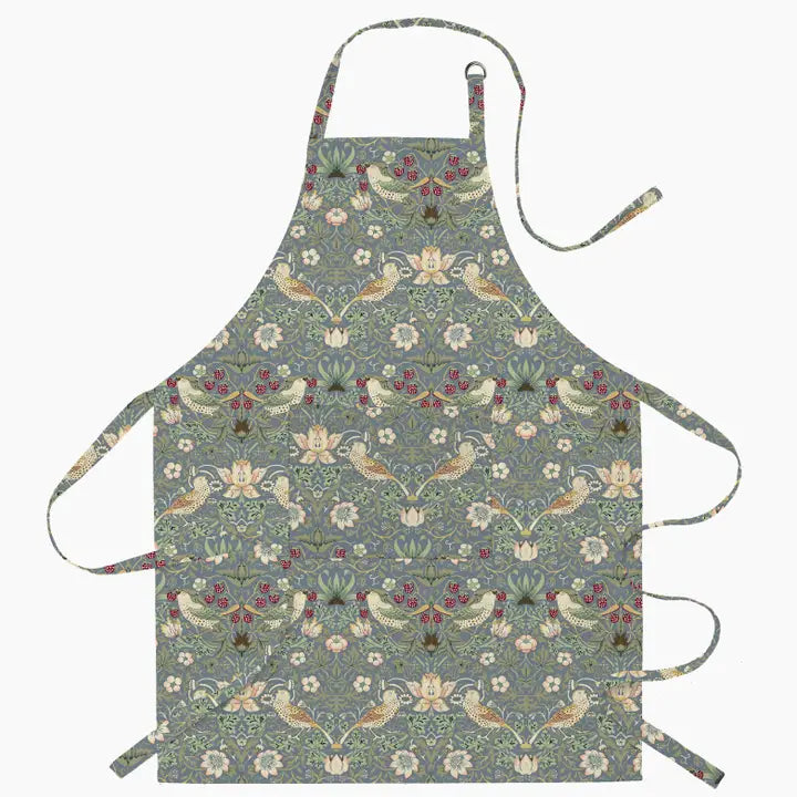 Apron (Cotton) "William Morris Strawberry Thief" Blue
