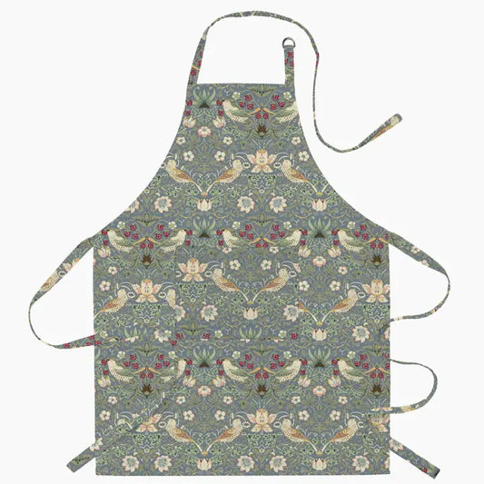 Apron (Cotton) "William Morris Strawberry Thief" Blue