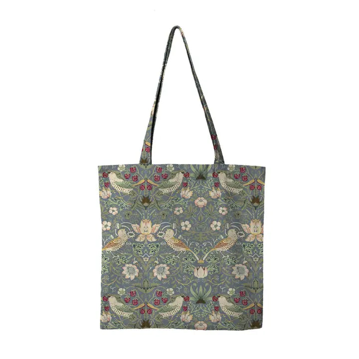 Tote Bag (Coated Cotton) William Morris "Strawberry Thief" Blue