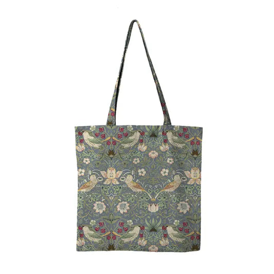 Tote Bag (Coated Cotton) William Morris "Strawberry Thief" Blue