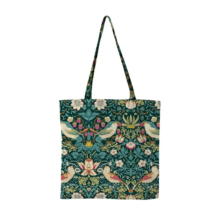 Tote Bag (Coated Cotton) William Morris "Strawberry Thief" Green