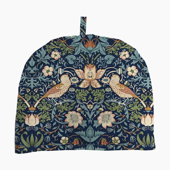 Tea Cozy William Morris "Strawberry Thief" Indigo