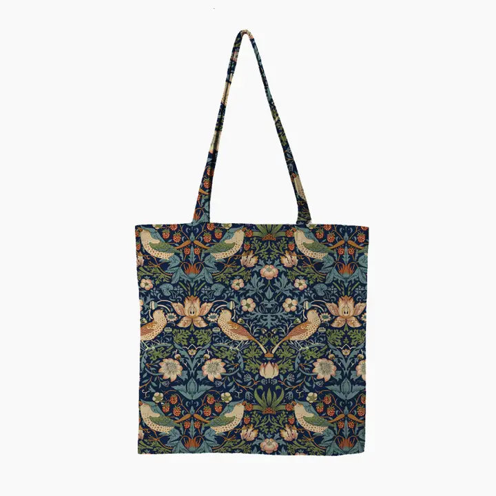 Tote Bag (Coated Cotton) William Morris "Strawberry Thief" Indigo