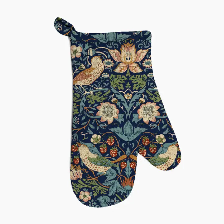Oven Mitt William Morris "Strawberry Thief" Indigo
