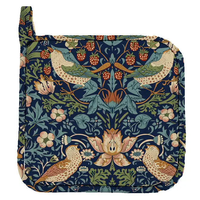 Pot Holder William Morris "Strawberry Thief" Indigo