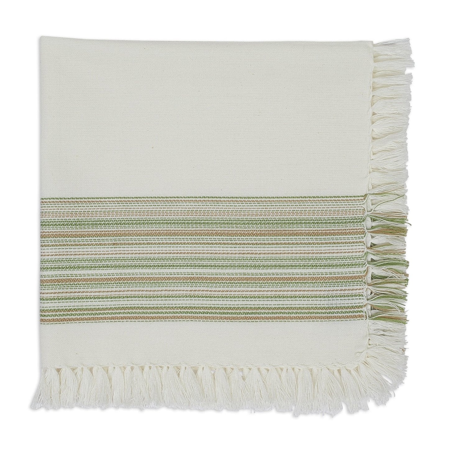 Cotton Napkins - Thyme Stripe Fringe Napkin