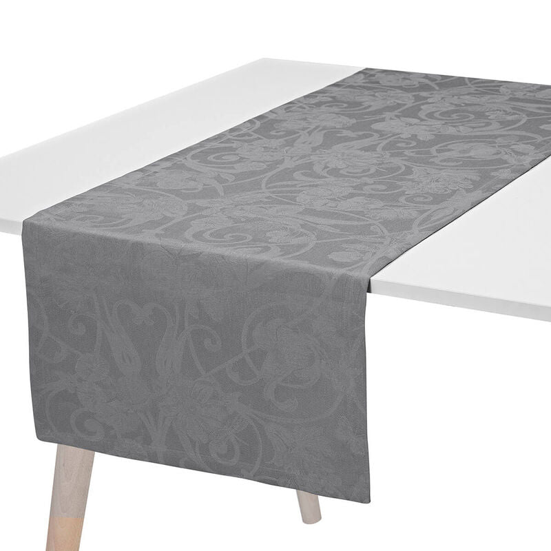 Le Jacquard Francais Table Runner "Tivoli" Grey Flannel