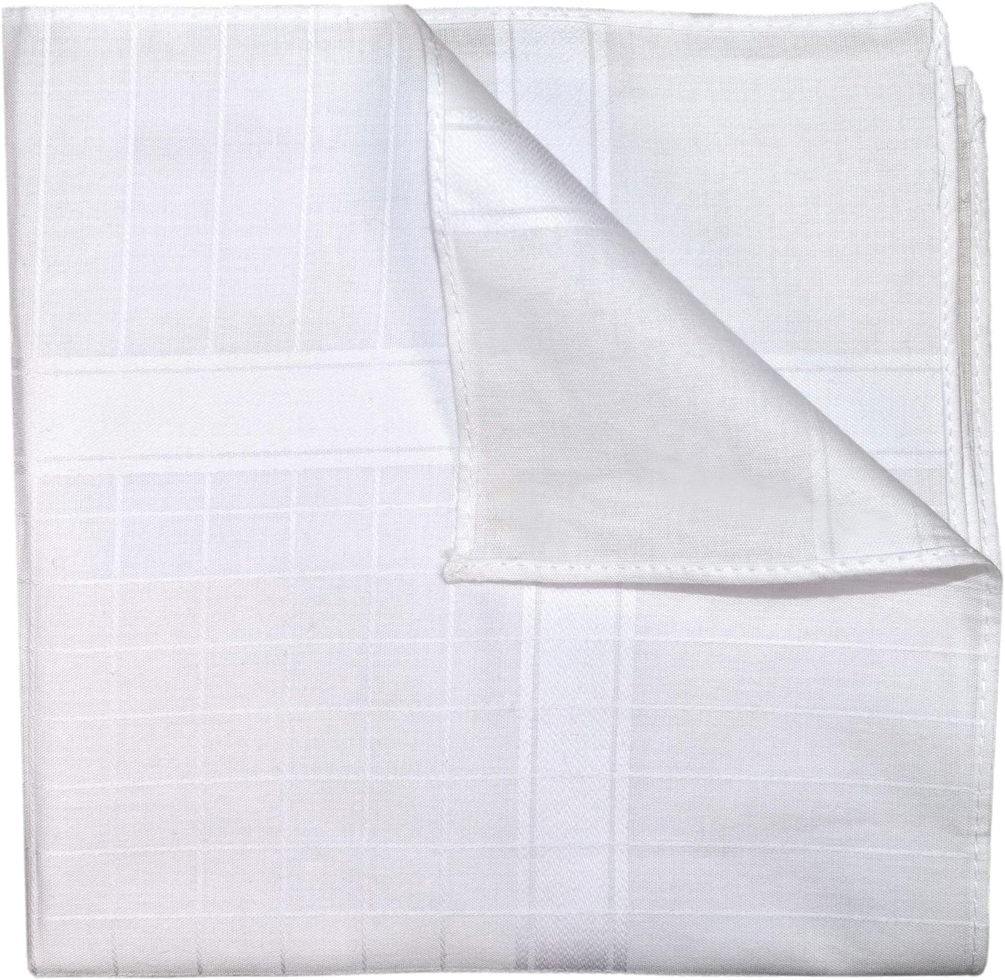 Handkerchief Men's - White Cotton Satin Borders