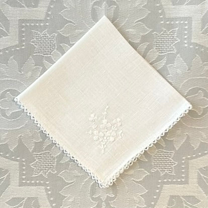 Handkerchief Ladies - Linen White Shamrock
