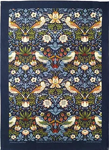 Tea Towel "Strawberry Thief" Navy