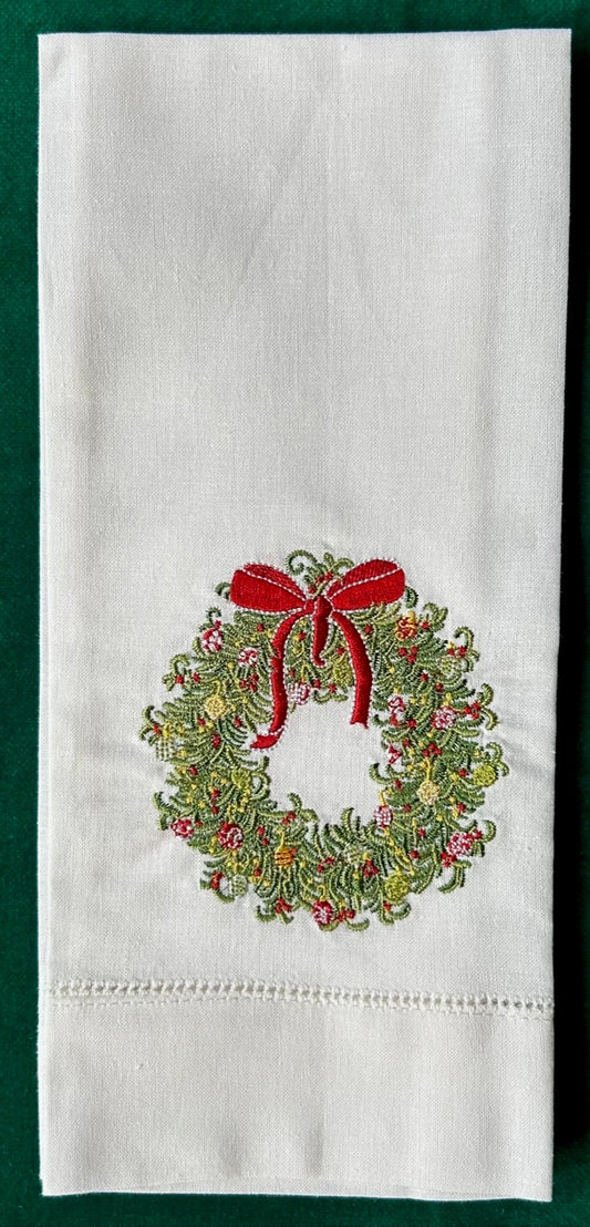 Guest Towels (Fingertip Towels): Christmas Wreath