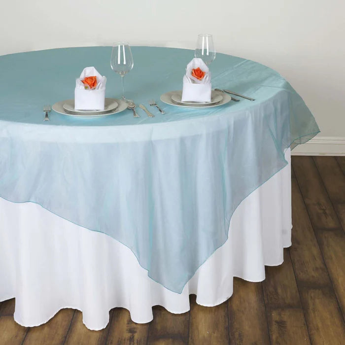 Sheer Organza Tablecloth Overlay: "Turquoise"