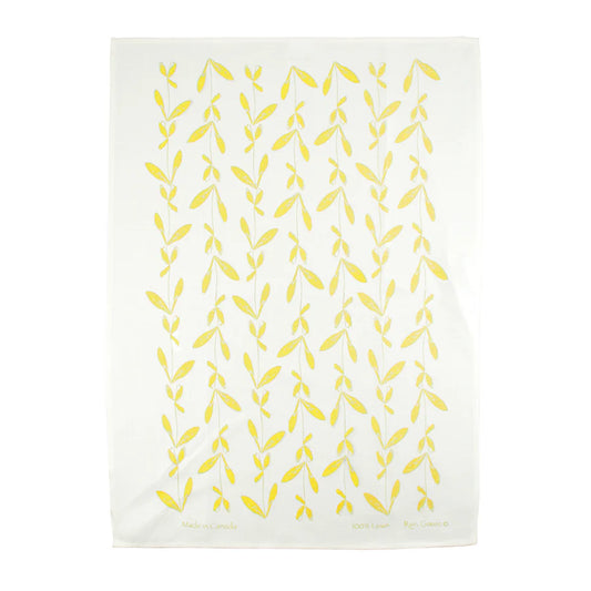 Rain Goose Linen Tea Towel "Yellow Kelp"
