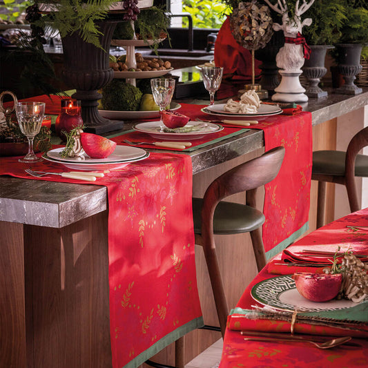 Le Jacquard Français Table Runner "Feérie" Red