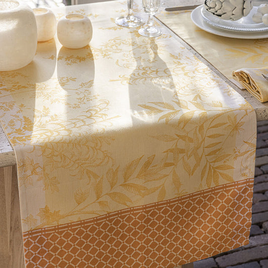 Le Jacquard Francais Table Runner "Jardin d'Eden" Yellow