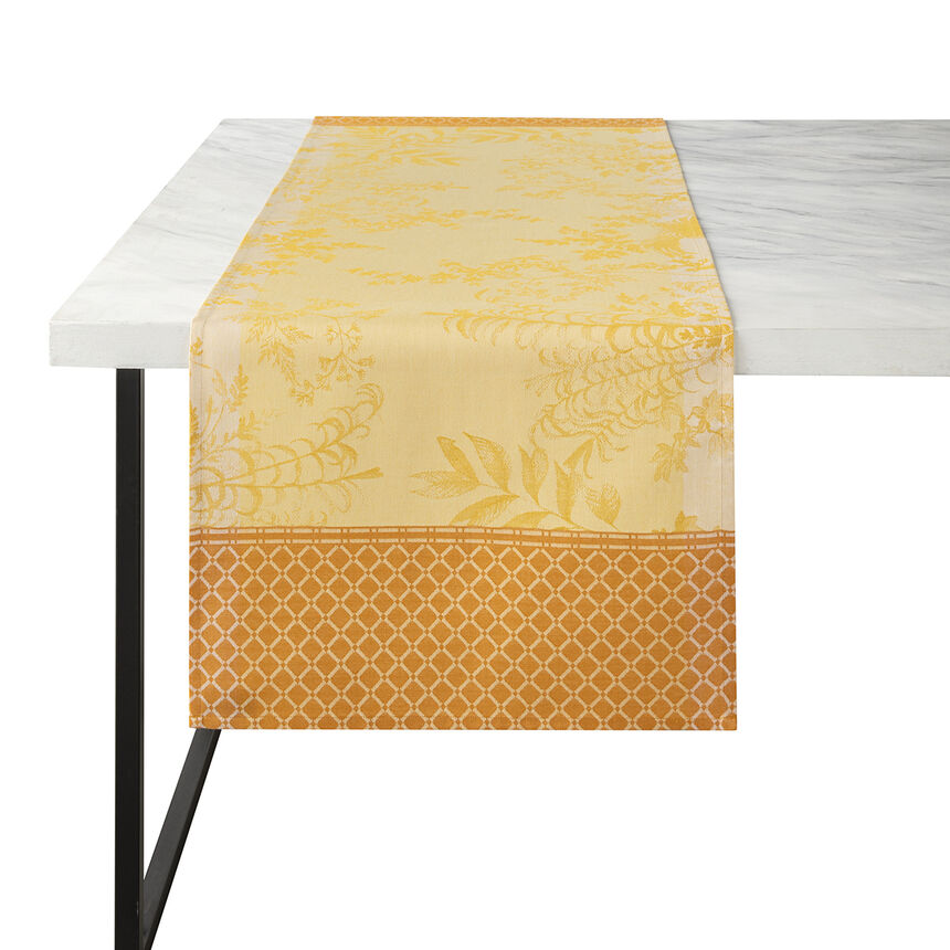 Le Jacquard Francais Table Runner "Jardin d'Eden" Yellow