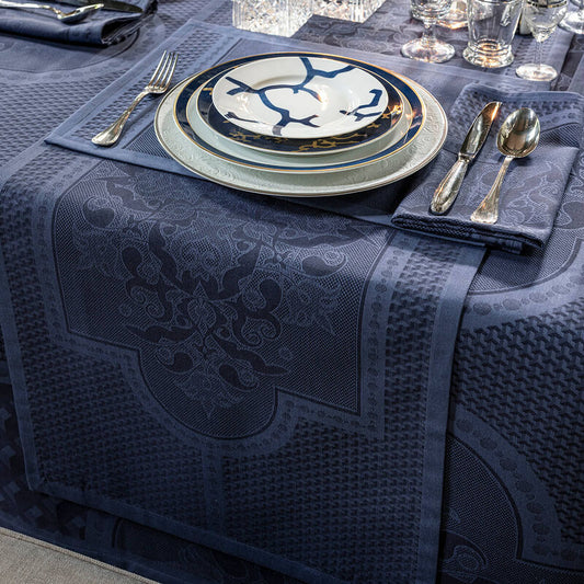 Le Jacquard Francais Table Runner "Palais Venetien" Blue