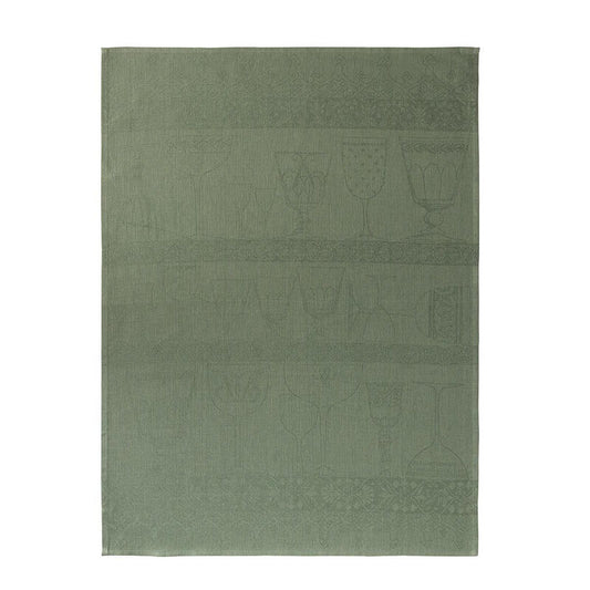 Le Jacquard Français Linen Tea Towel "Cristal" Green