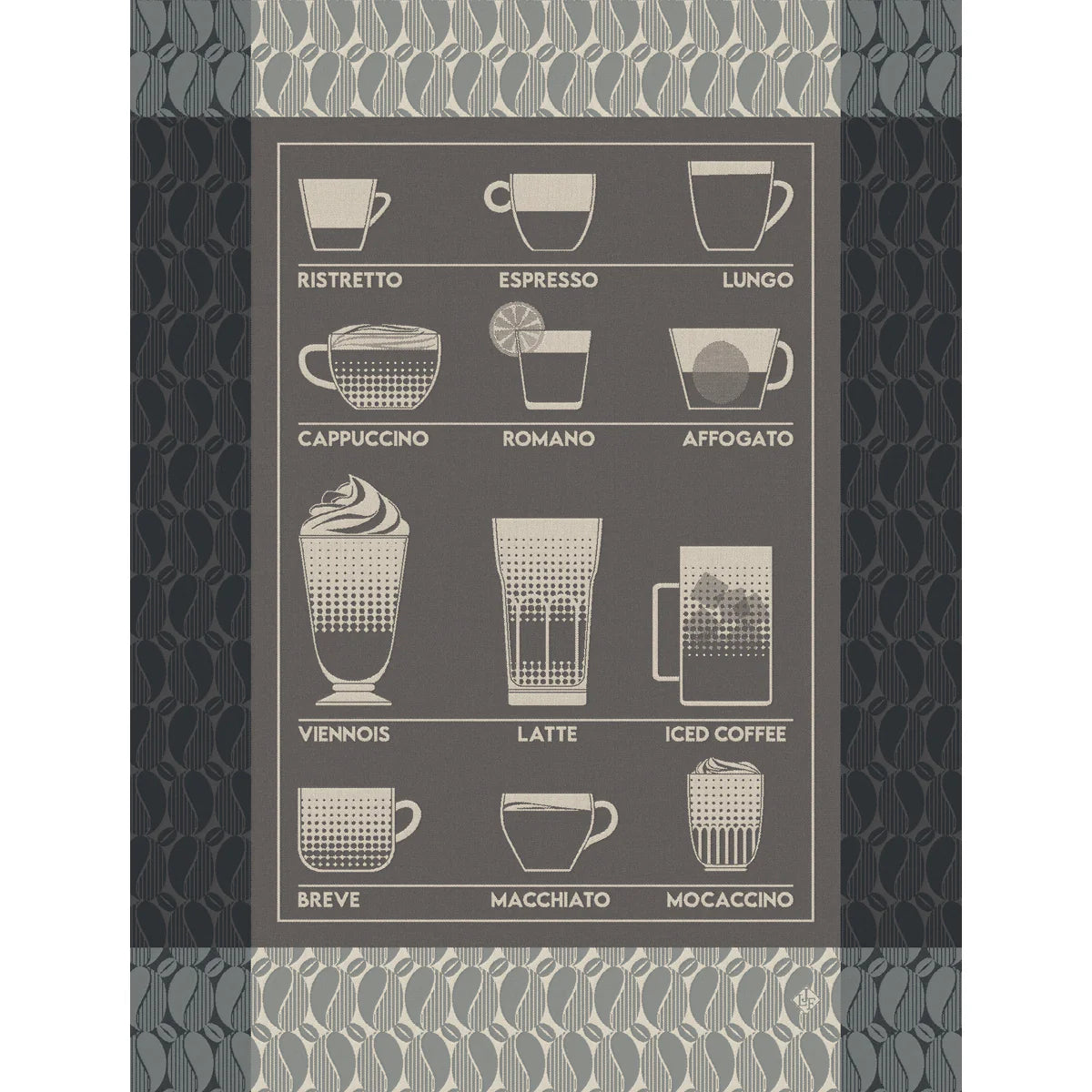 Le Jacquard Français Tea Towel "Barista" Black