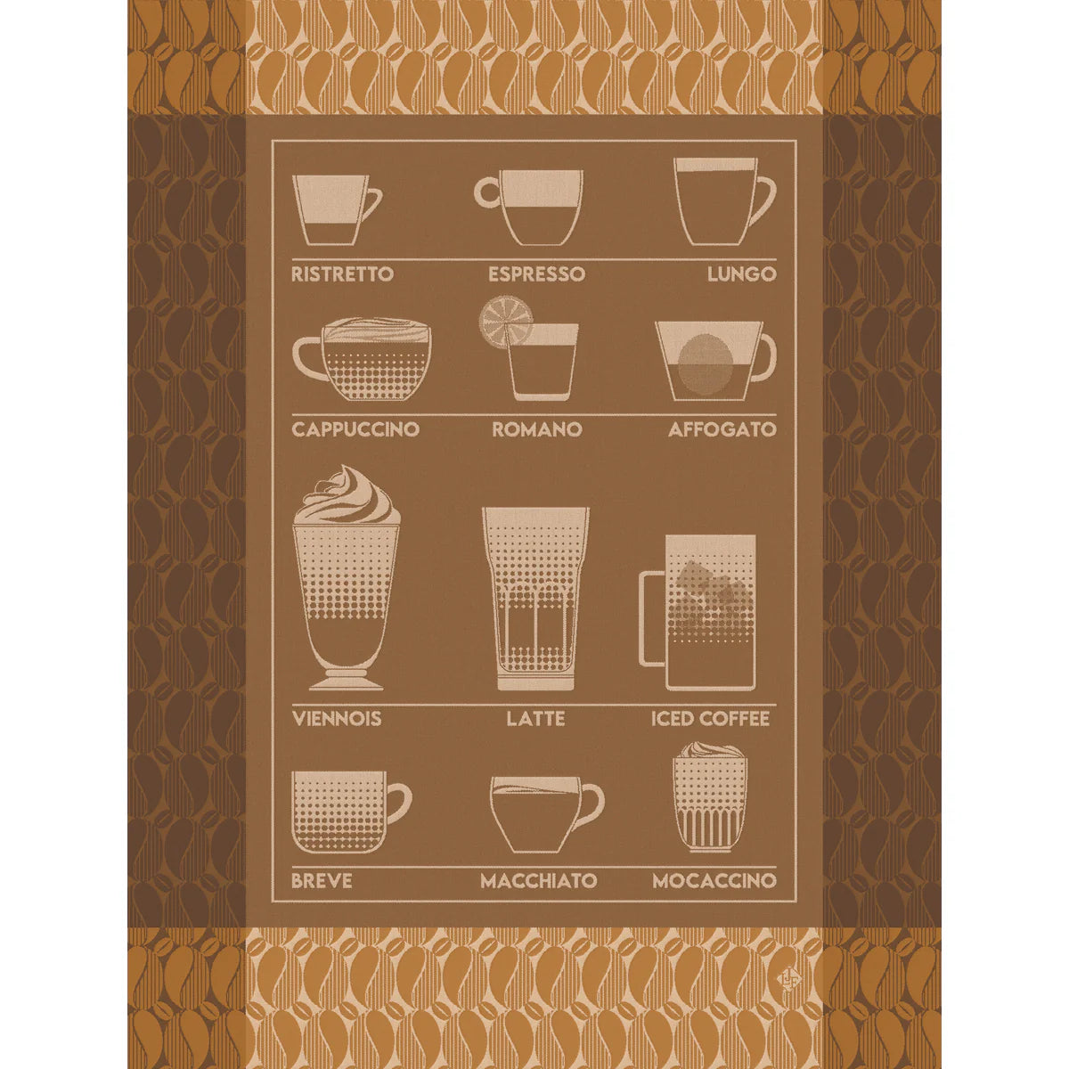 Le Jacquard Français Tea Towel "Barista" Brown