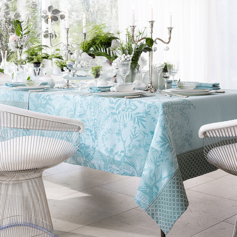 Le Jacquard Francais Tablecloth "Jardin d'Eden" Blue