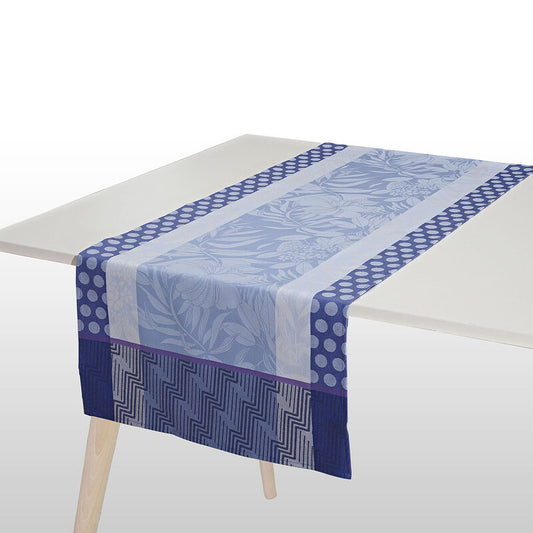 Le Jacquard Francais Table Runner "Nature Urbaine" Electric Blue
