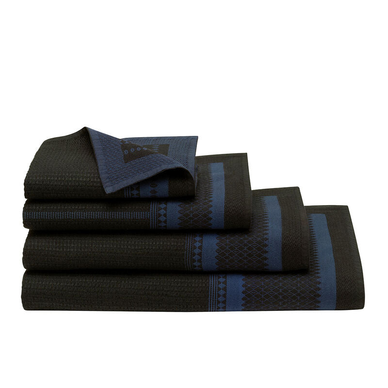 Le Jacquard Francais Cotton Bath Towels "Bath Club" - Dark Blue