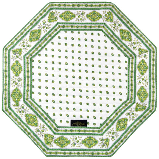 L'Ensoleillade Cotton Octagonal Placemat: "Esterel" Green