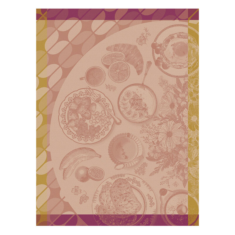 Le Jacquard Français Tea Towel "Brunch Gourmand" Pink
