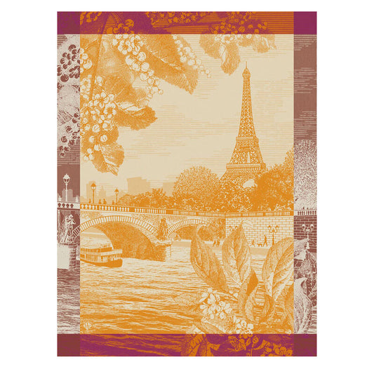 Le Jacquard Français Tea Towel "Paris Sur Seine" Orange